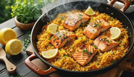 Evde Gurme Somonlu Paella: 30 Dakikada Şık Ana Yemek