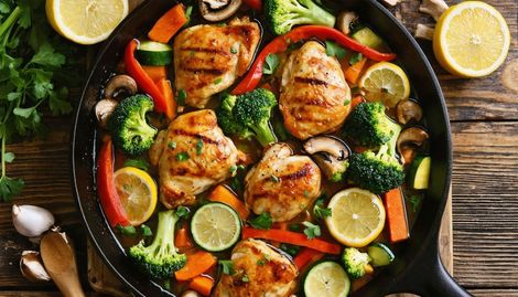 Tek Tavada Limonlu Tavuk ve Sebzeler: Kolay Gurme Ana Yemek