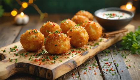 Peynirli Baharatlı Kızarmış Toplar: Parti İçin Kolay Aparatif