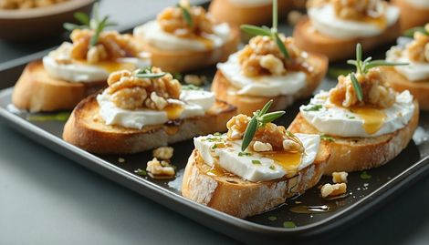 Peynir & Bal Mini Bruschetta — Şık ve Hızlı Aperatif
